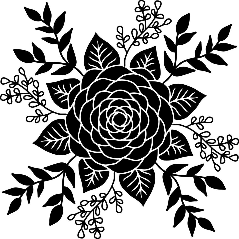 Design Vector Silhouette Flower Element