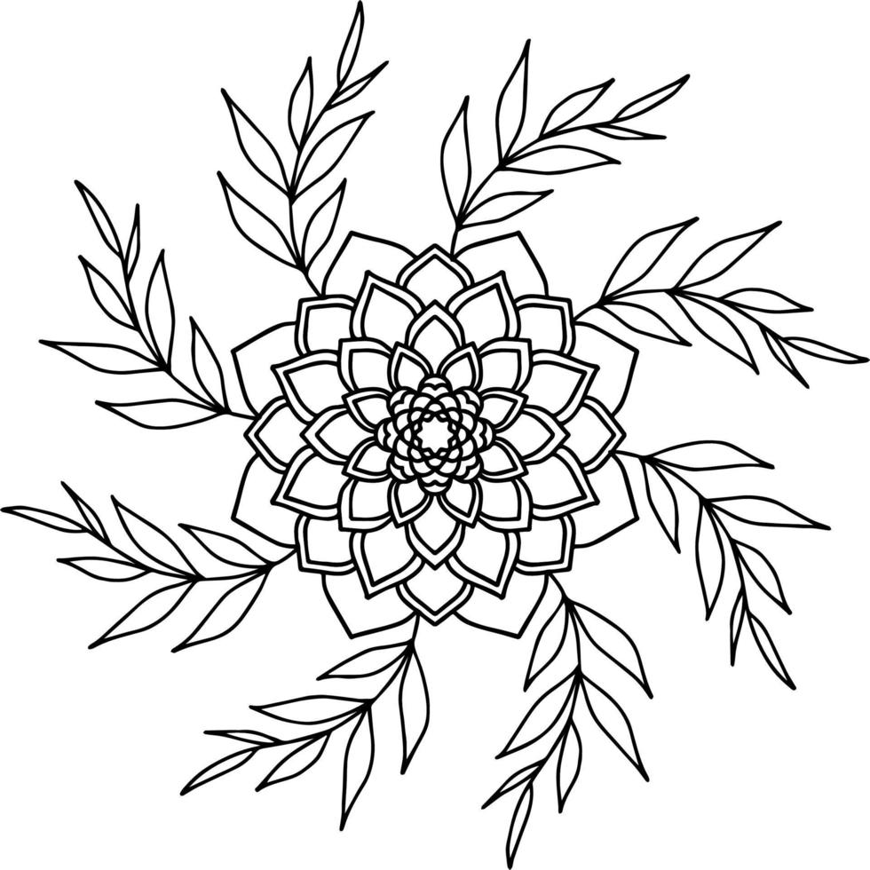 Design Vector Element Flower Outline
