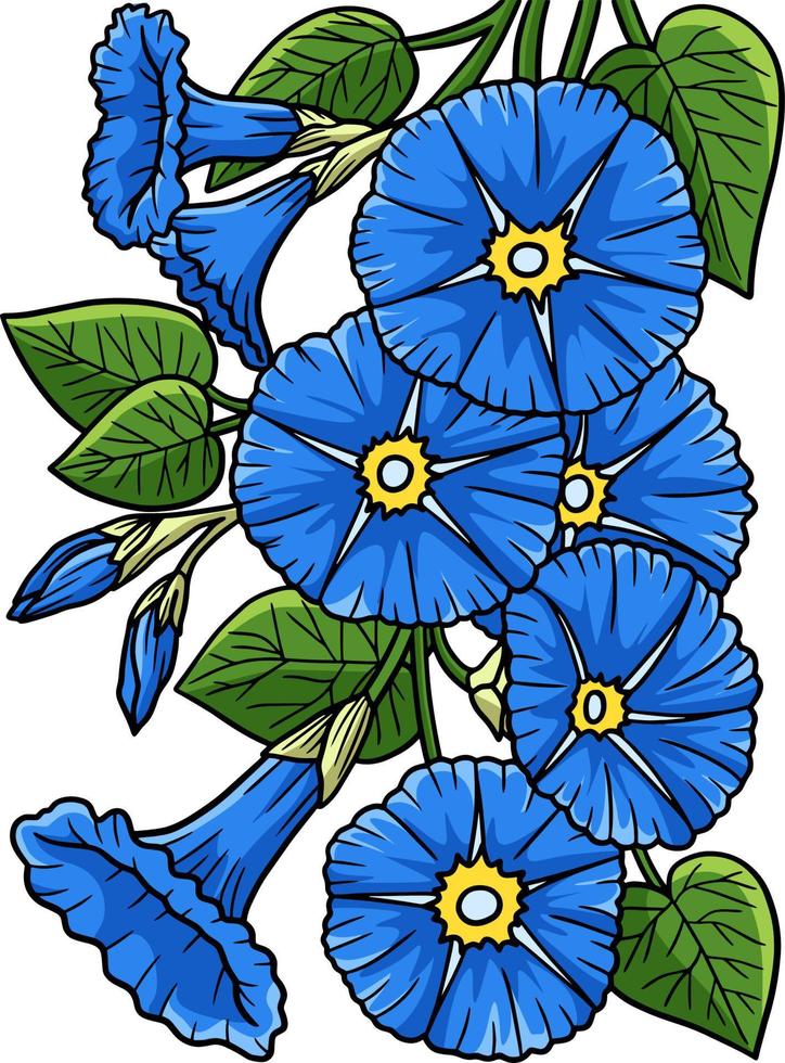 gloria de la mañana flor dibujos animados color clipart vector