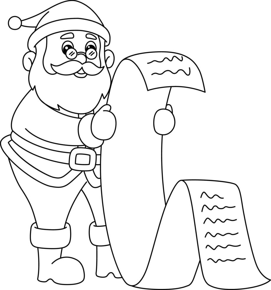 navidad santa claus aislado página para colorear vector