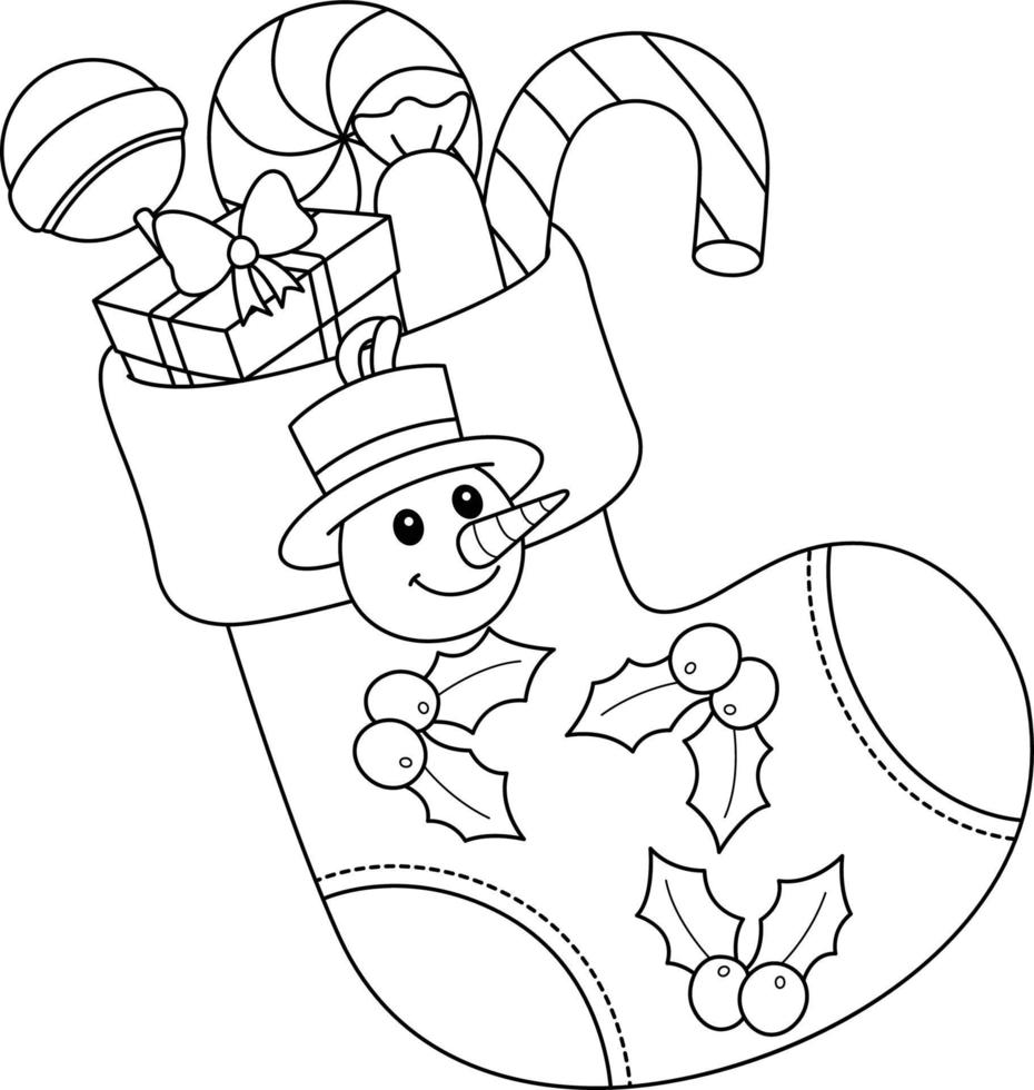 Christmas Stacking Isolated Coloring Page for Kids vector