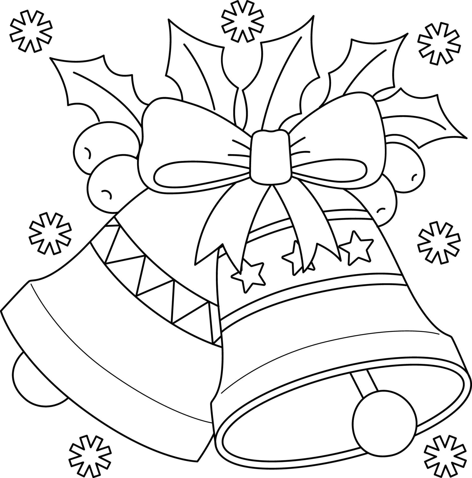 Christmas Bell Coloring Page for Kids 8822881 Vector Art at Vecteezy