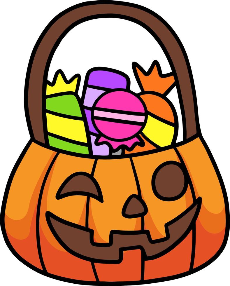 Trick Or Treat Candies Halloween Cartoon Clipart vector