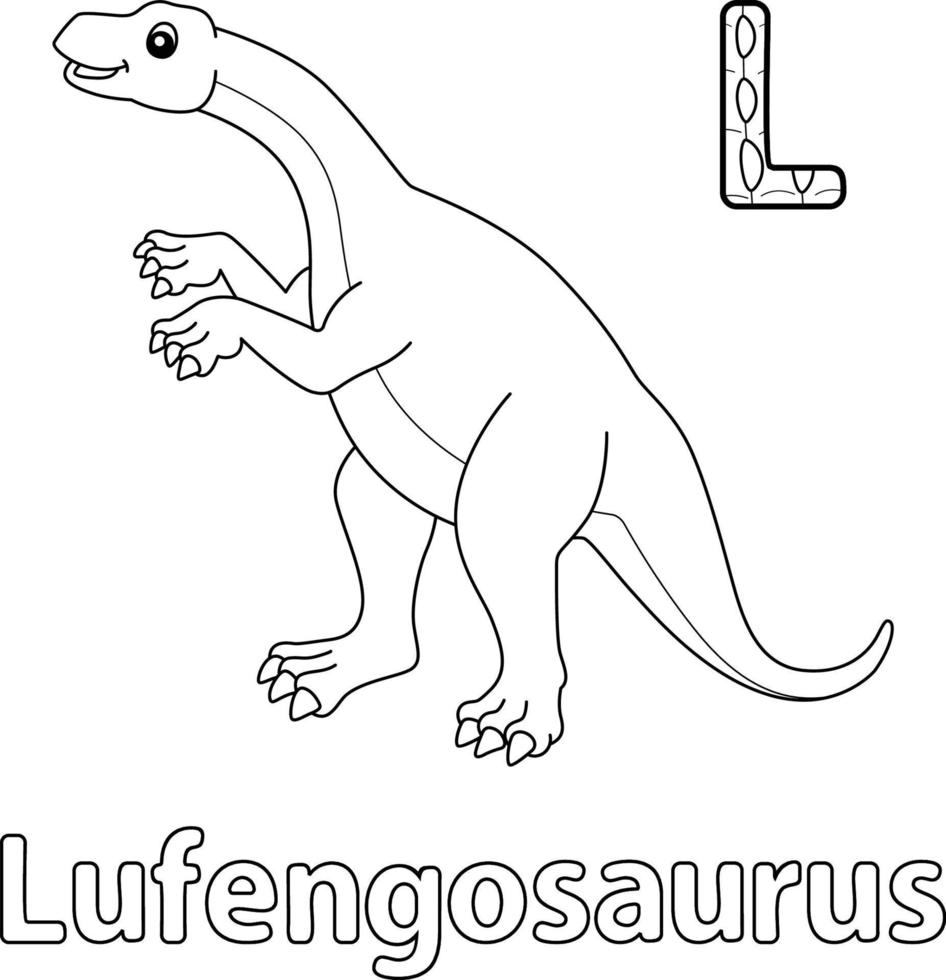 Lufengosaurus Alphabet ABC Coloring Page L vector