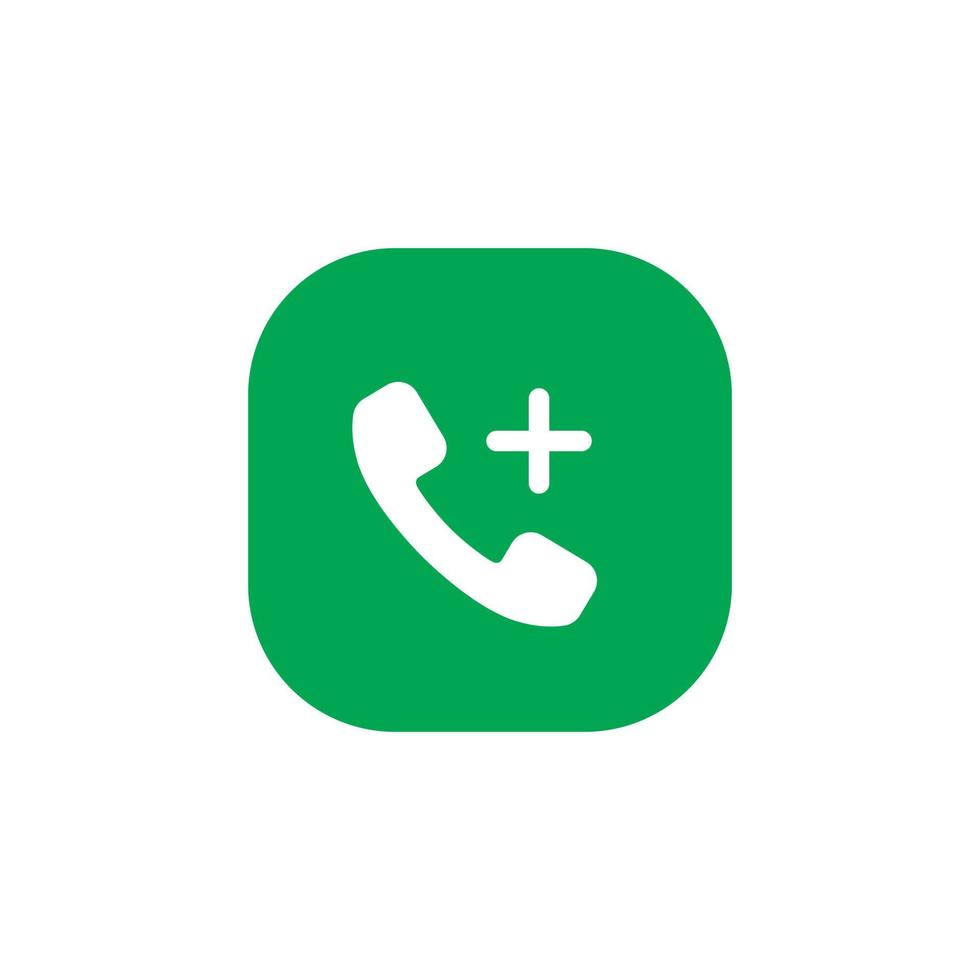 Add call, calling icon vector isolated on a square background