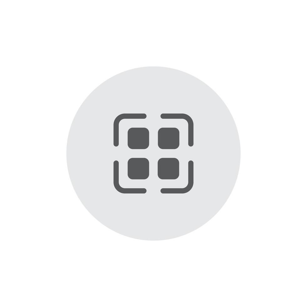 QR code icon vector isolated on circle button