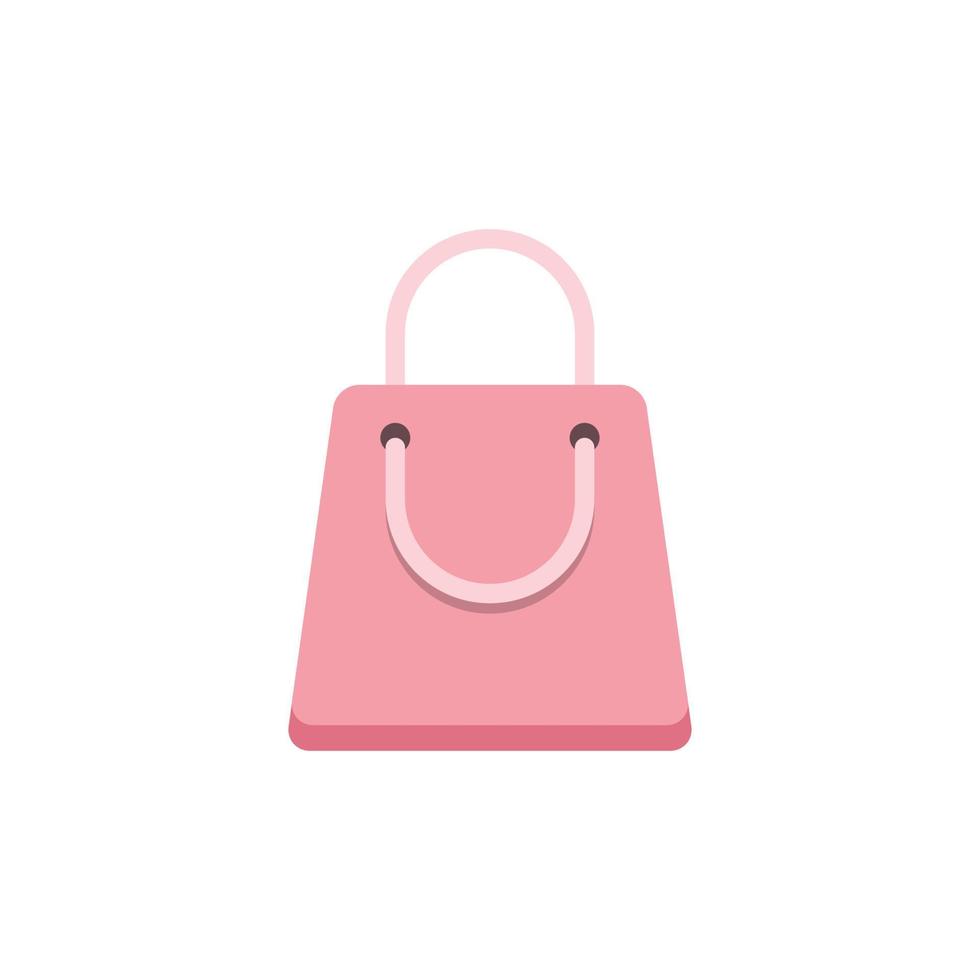 Shopping bag icon vector in pink color