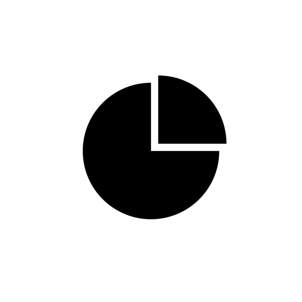 vector de icono de gráfico circular simple aislado sobre fondo blanco