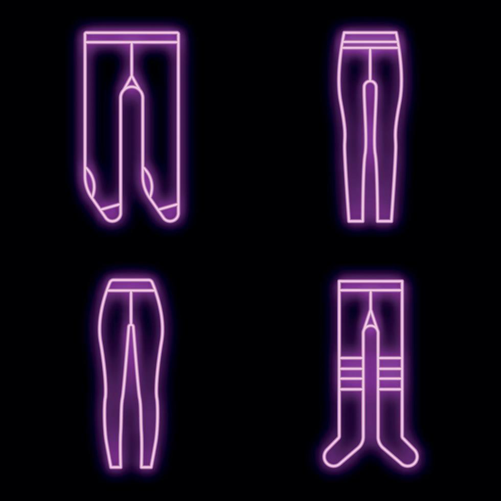Tights icons set vector neon