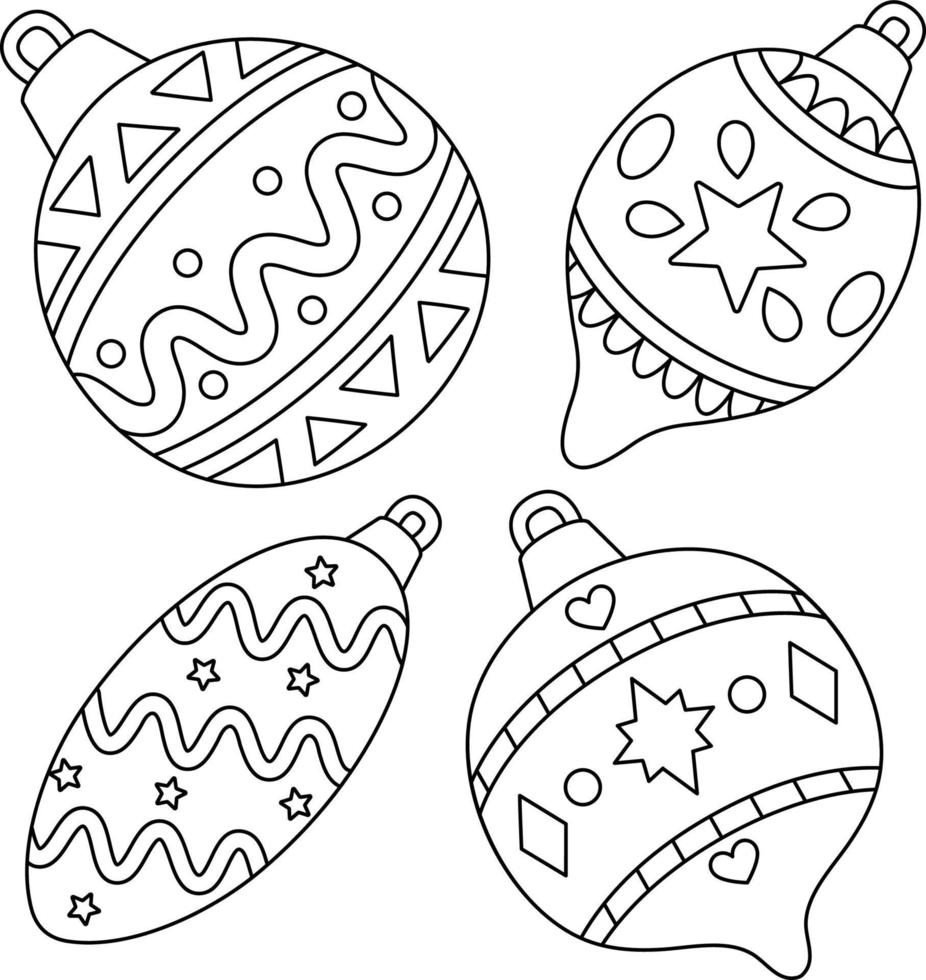 Christmas Ornament Coloring Page for Kids vector