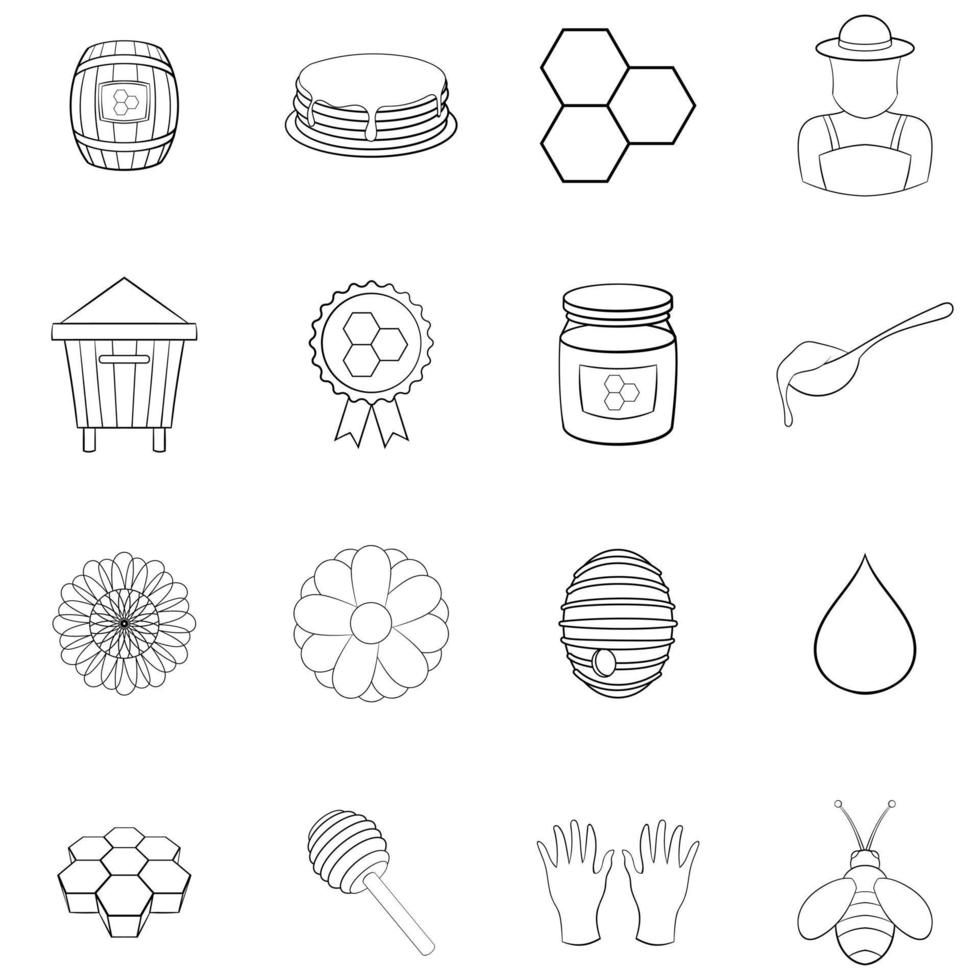 Apiary icon set outline vector