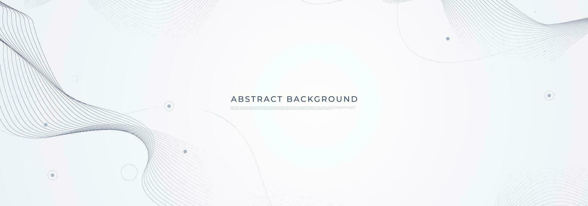 Abstract White background. Modern gradient gray banner with wave curve line dot elements. Elegant concept for technology, network and future business vector illustration