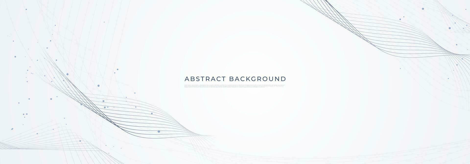 Abstract White background. Modern gradient gray banner with wave curve line dot elements. Elegant concept for technology, network and future business vector illustration