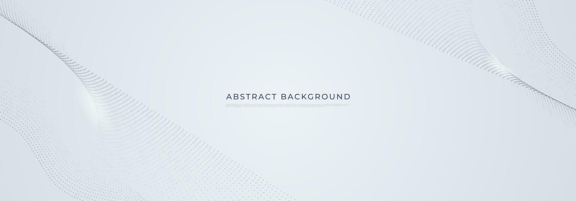 Abstract White background. Modern gradient gray banner with wave curve line dot elements. Elegant concept for technology, network and future business vector illustration