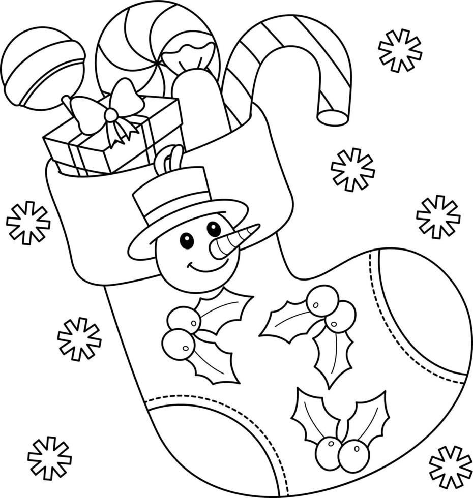 Christmas Stacking Coloring Page for Kids vector