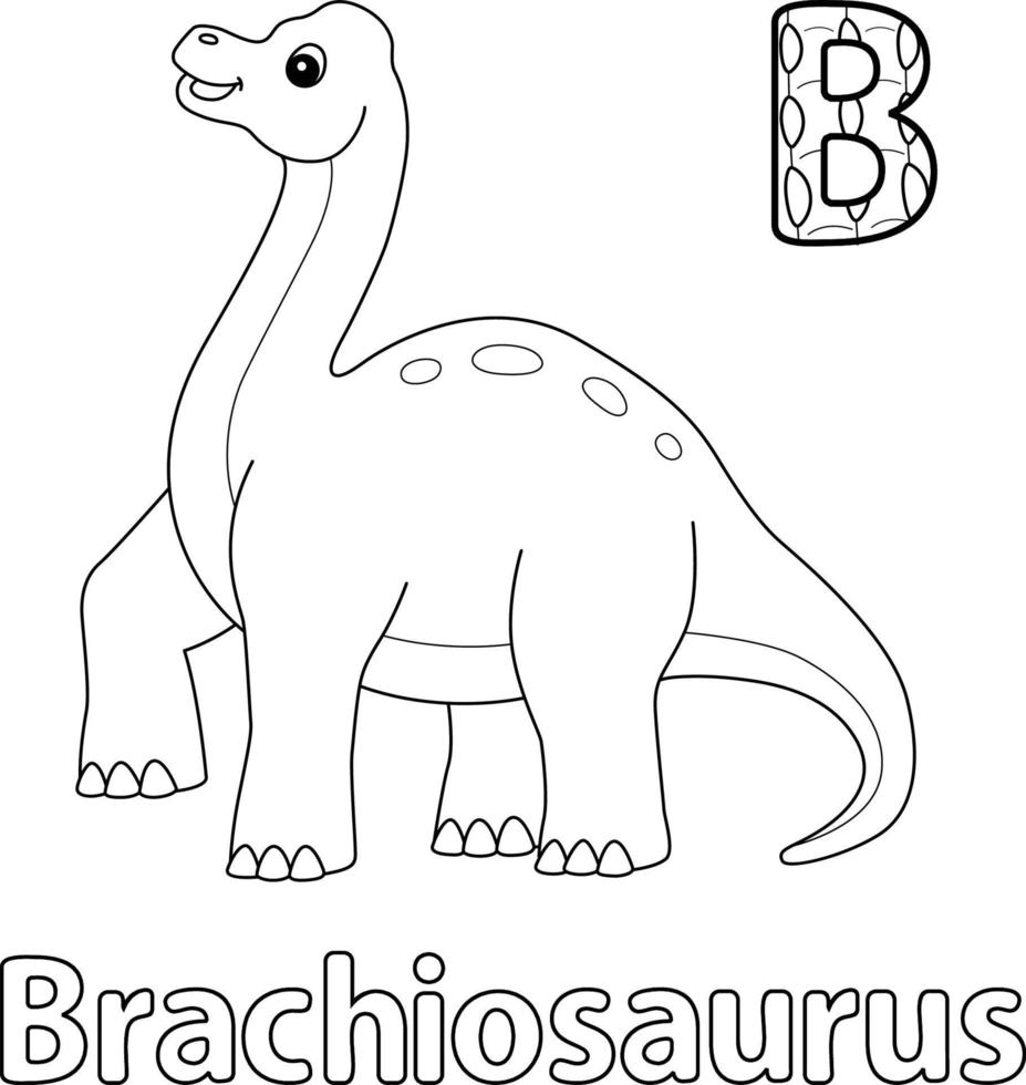 Brachiosaurus Alphabet ABC Coloring Page B vector