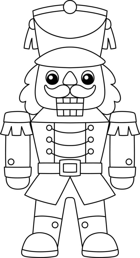 Christmas Nutcracker Isolated Coloring Page vector