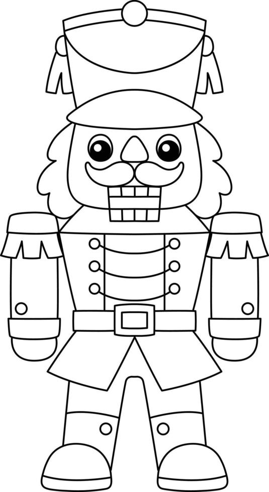 Christmas Nutcracker Isolated Coloring Page vector