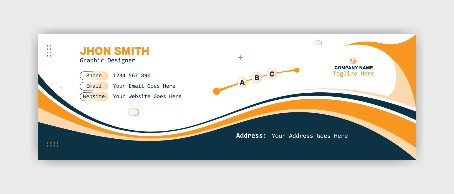 email signature design template for any business, corporate office or organization vector