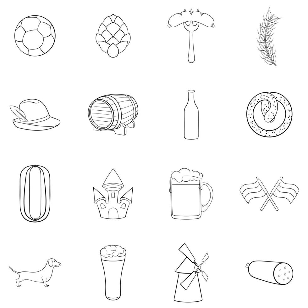 Germany icons set vector outline