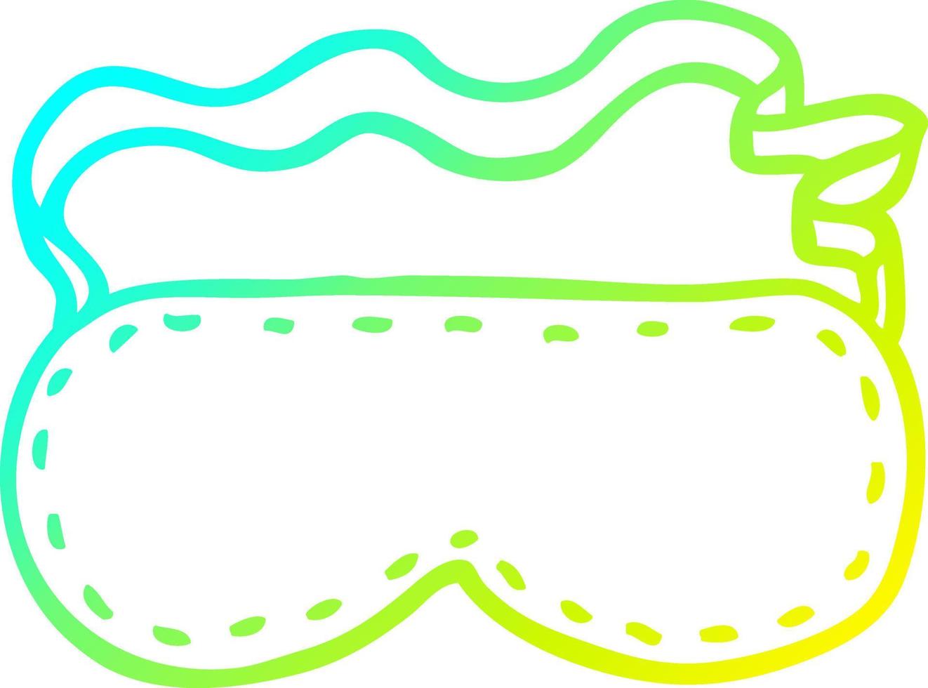 cold gradient line drawing cartoon sleeping mask vector