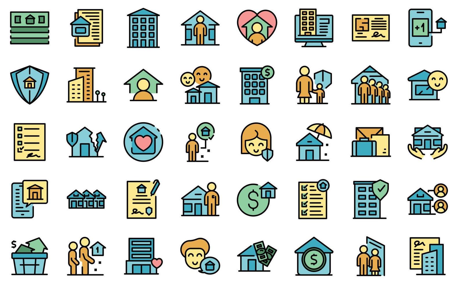 Social housing icon outline vector. Home work vector