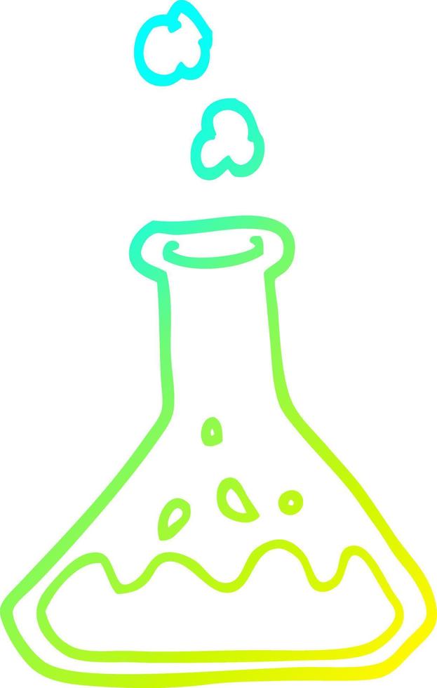 cold gradient line drawing cartoon science experiment vector