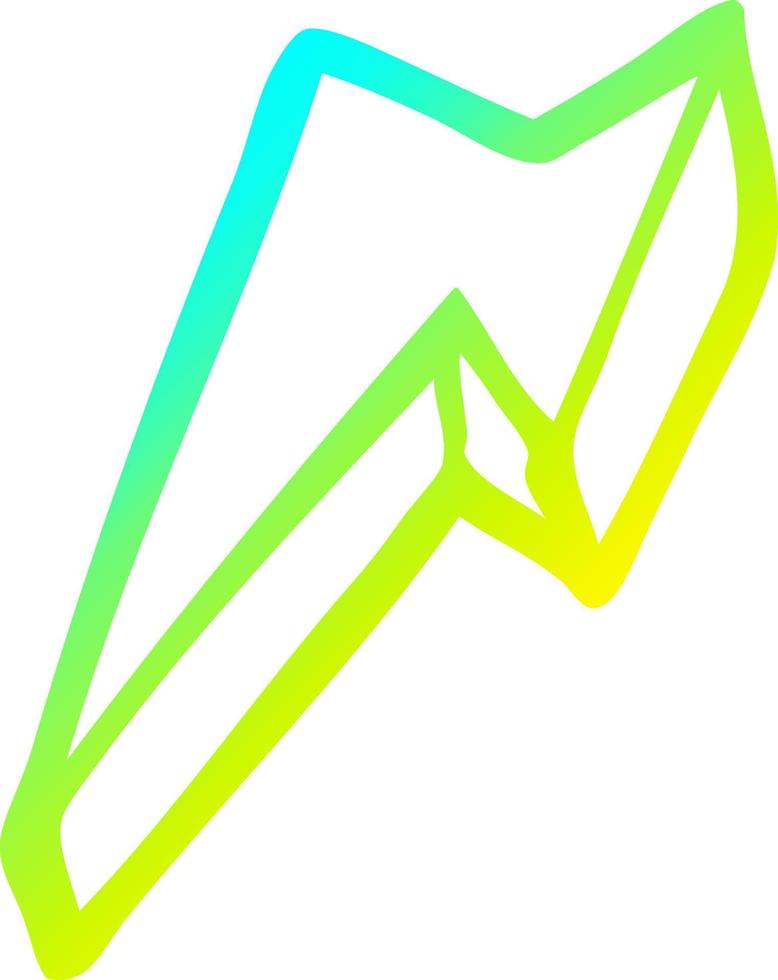 cold gradient line drawing cartoon decorative lightning bolt vector