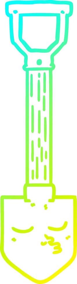 cold gradient line drawing cartoon shovel vector