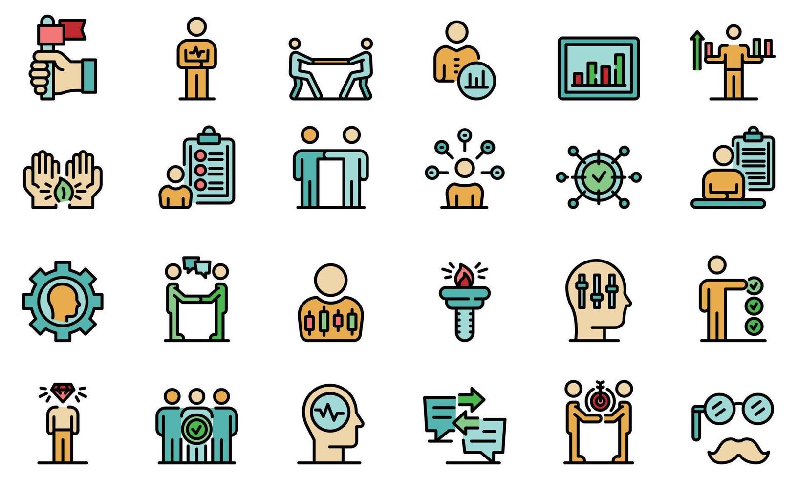 Personal traits icons set vector flat
