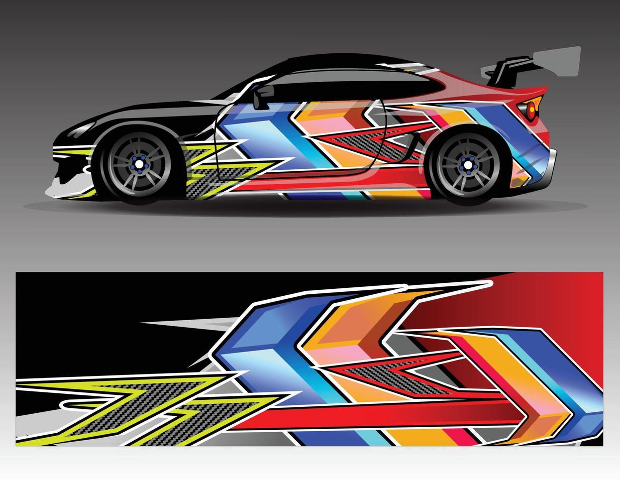 Car decal graphic vector  wrap vinyl sticker. Graphic abstract stripe designs for Racing vehicles