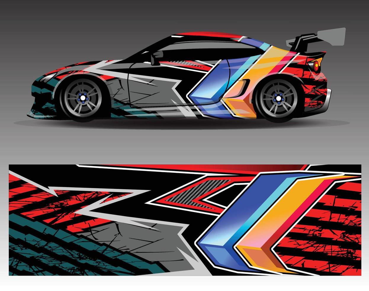 Car decal graphic vector  wrap vinyl sticker. Graphic abstract stripe designs for Racing vehicles