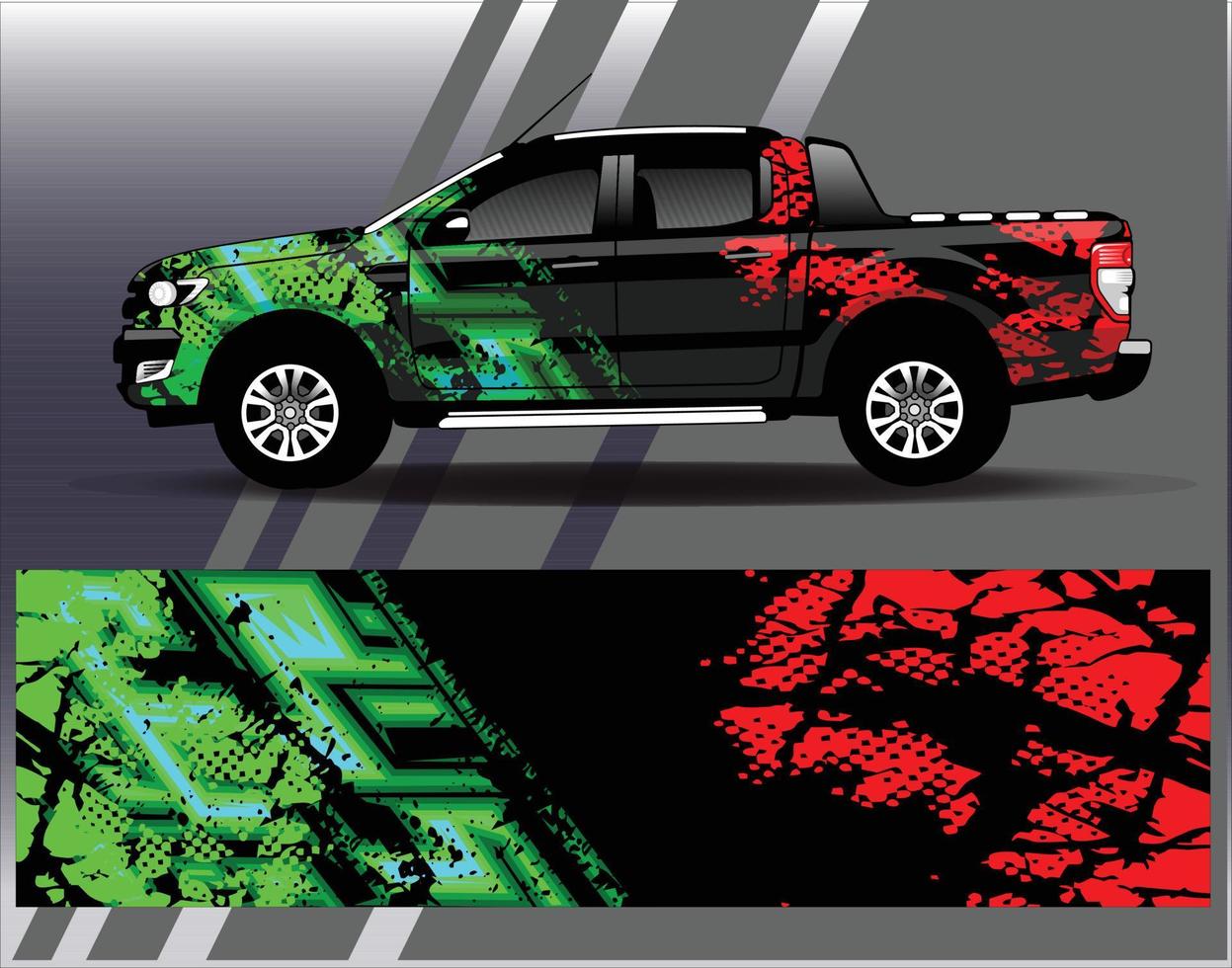 Car wrap design vector  truck and cargo van decal. Graphic abstract stripe racing background designs for vehicle  rally  race  adventure and car racing livery