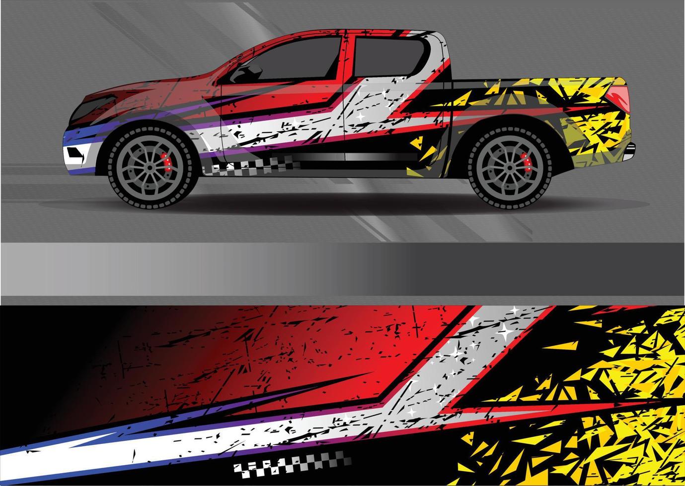 Racing car wrap design vector for vehicle vinyl sticker and automotive decal livery