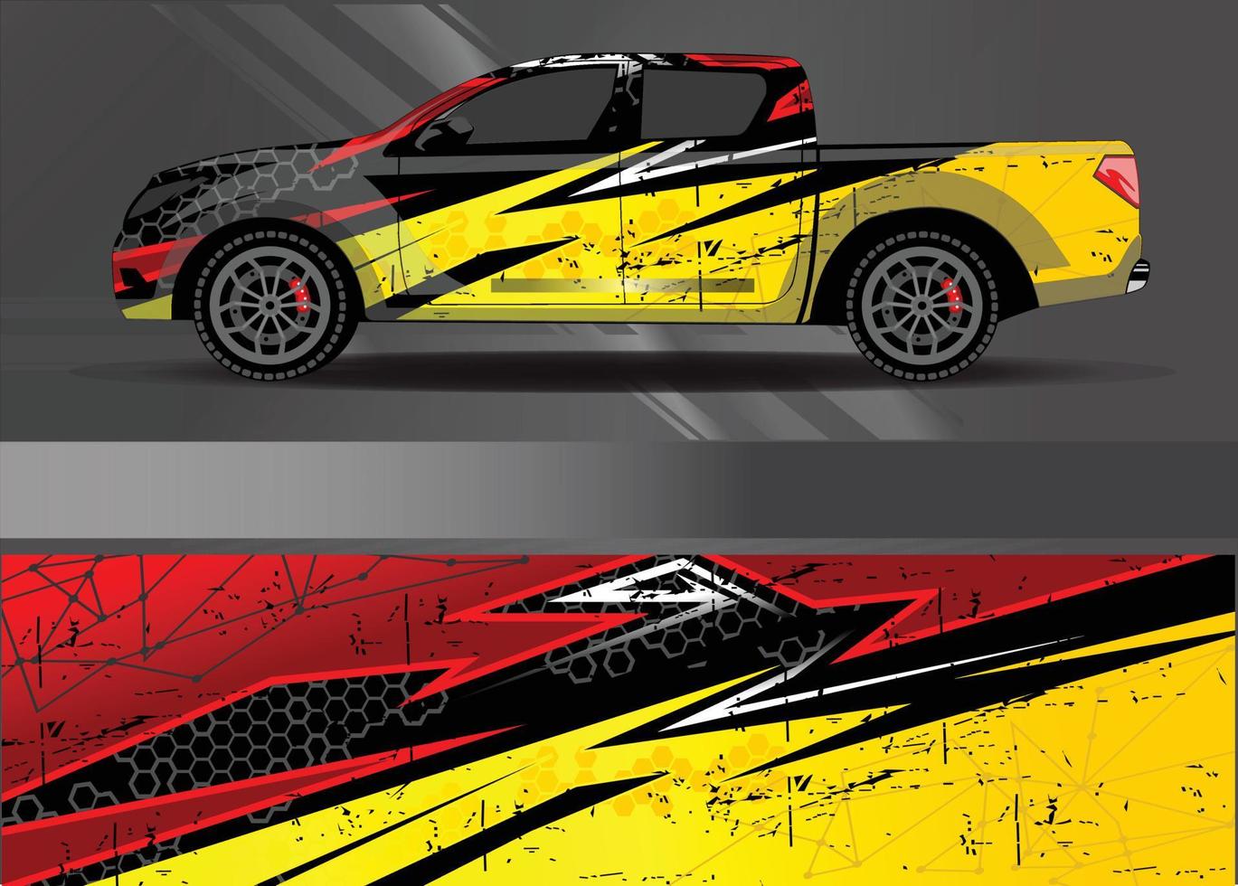 Car wrap decal graphics. Abstract eagle stripe  grunge racing and sport background for racing livery or daily use car vinyl sticker vector