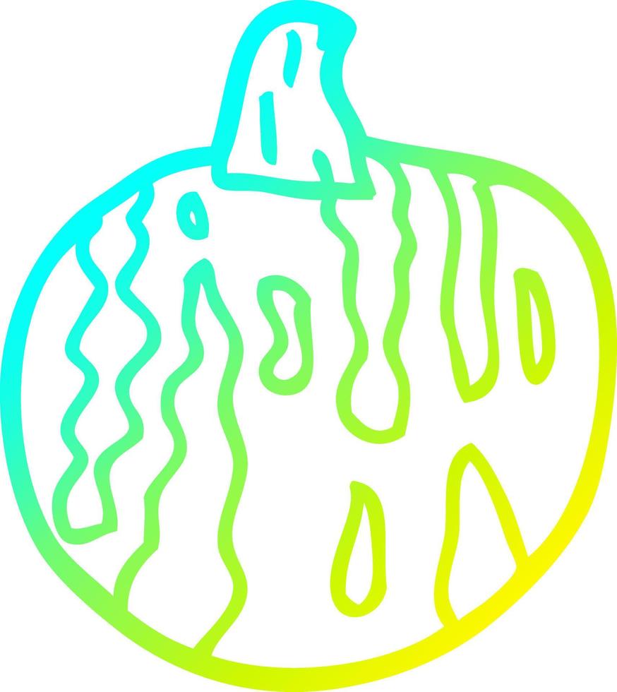 cold gradient line drawing cartoon melon vector