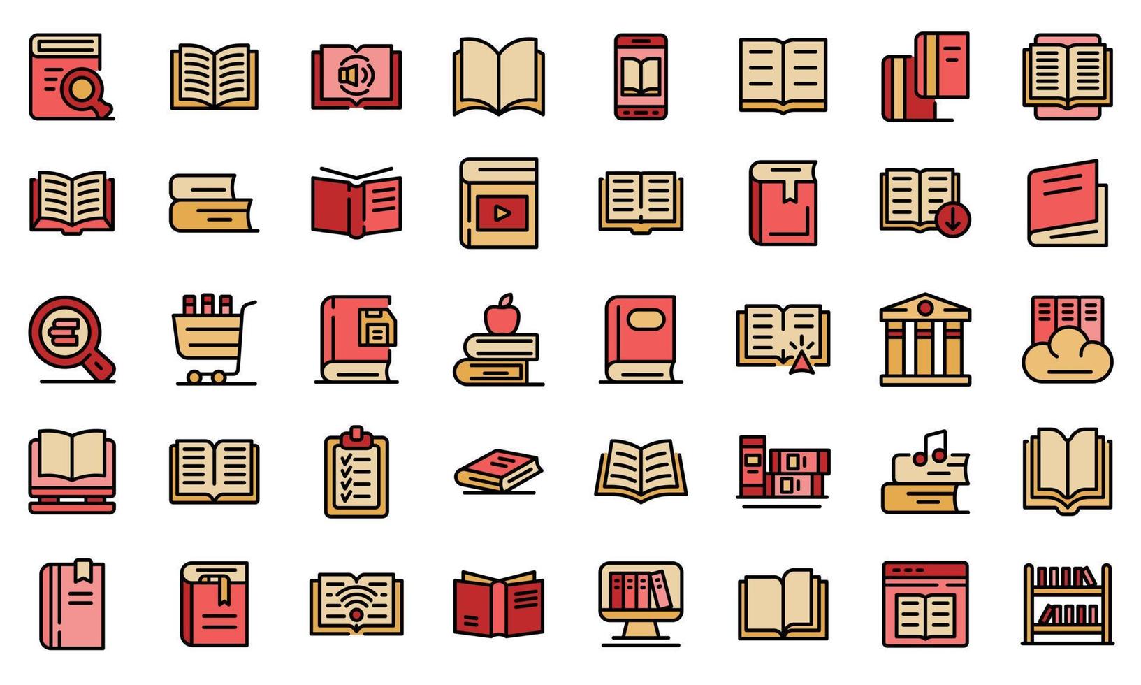 Library icons set vector flat 8823964 Vector Art at Vecteezy