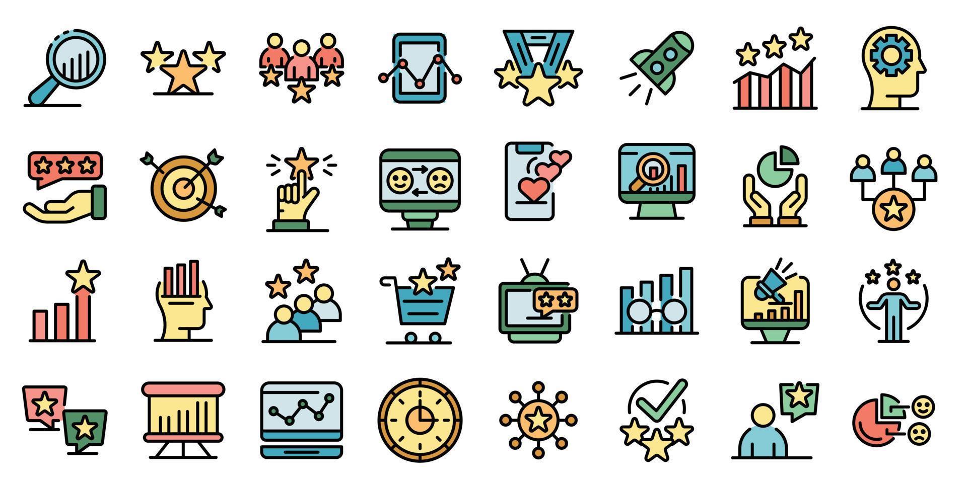 Reputation icons set vector flat