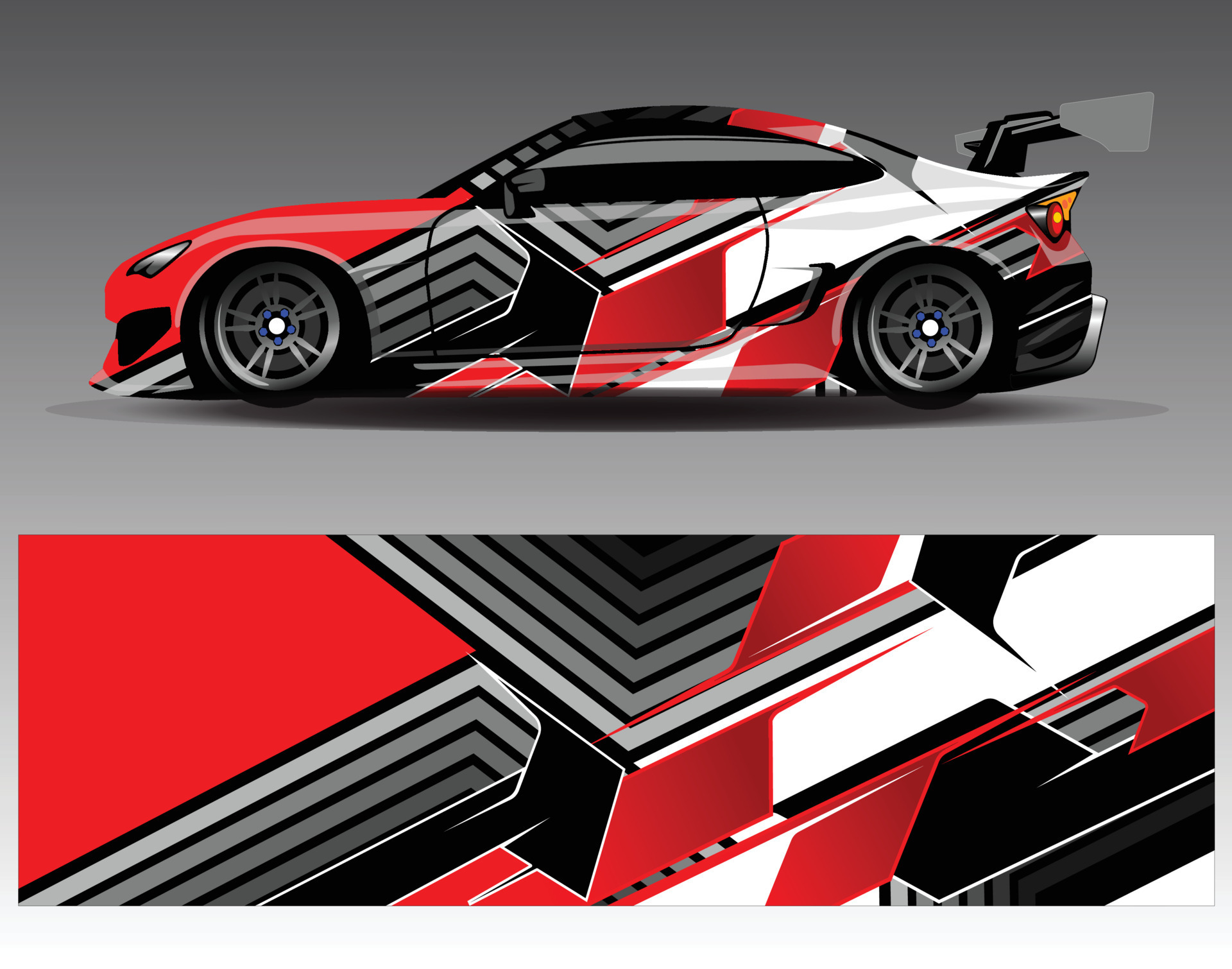 Car decal graphic vector wrap vinyl sticker. Graphic abstract stripe