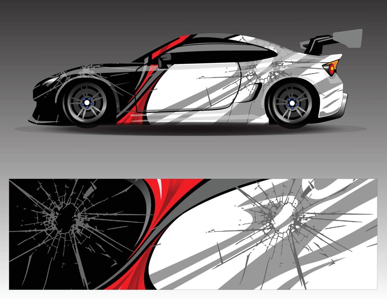 Car decal graphic vector  wrap vinyl sticker. Graphic abstract stripe designs for Racing vehicles