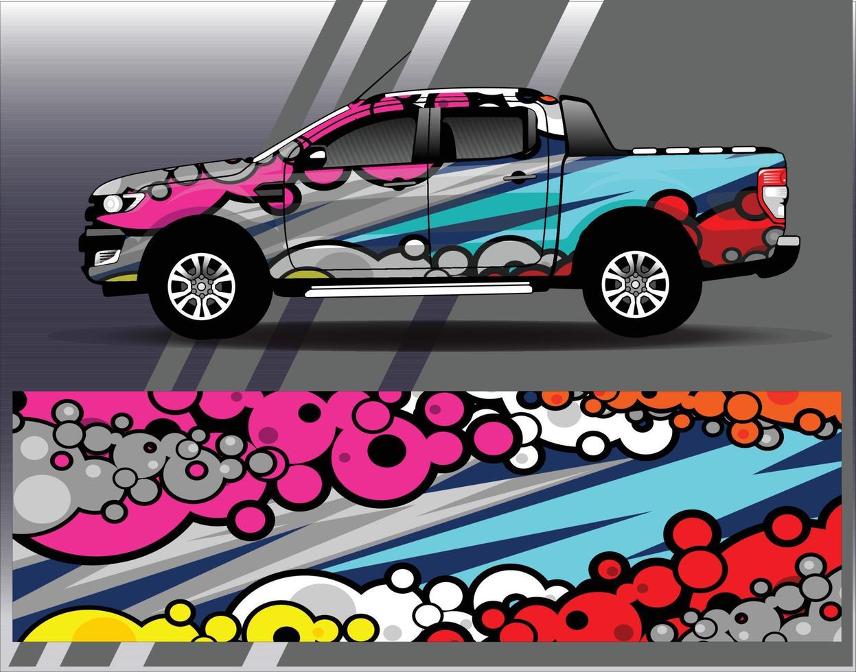 Car wrap design vector  truck and cargo van decal. Graphic abstract stripe racing background designs for vehicle  rally  race  adventure and car racing livery