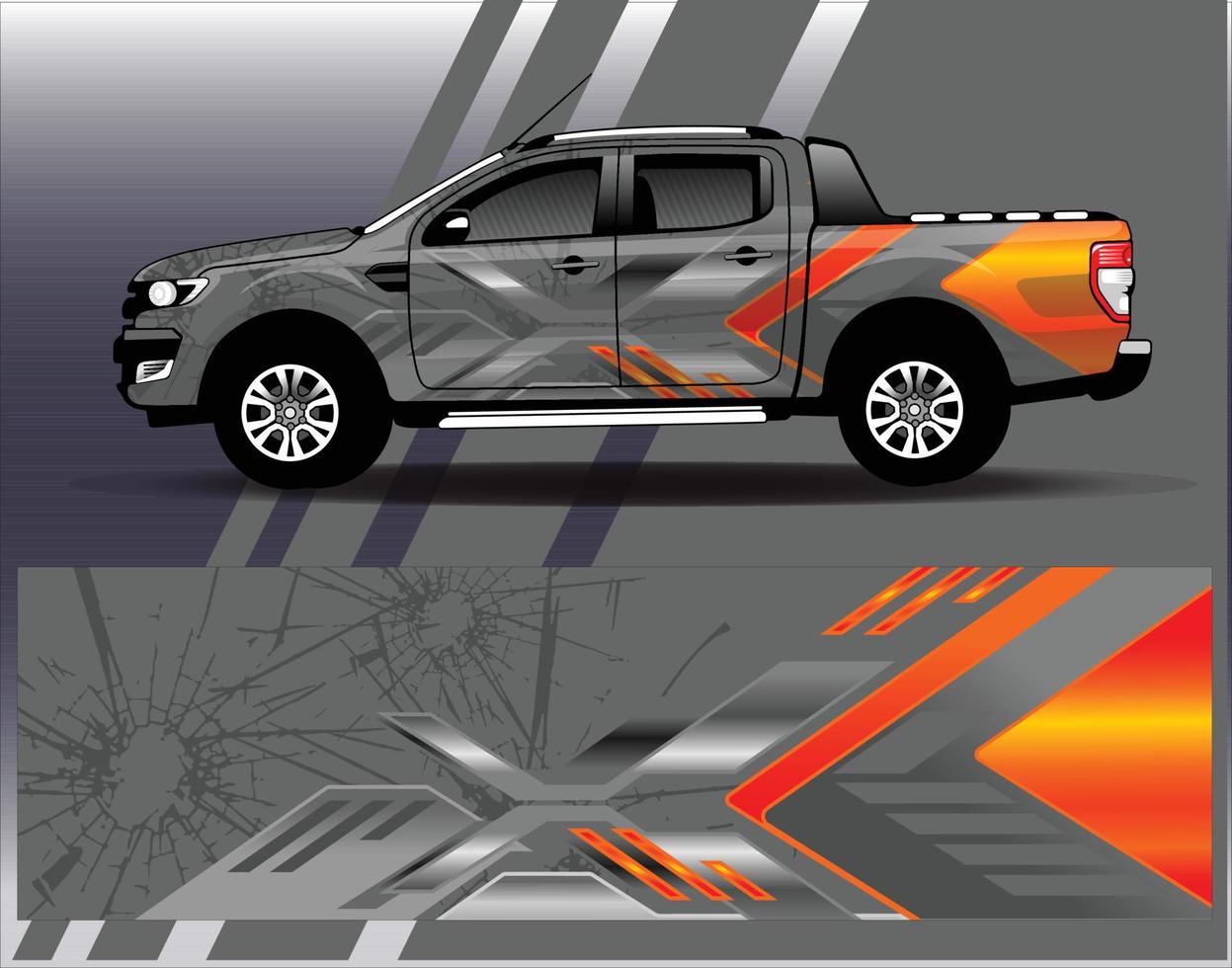 Car wrap decal graphics. Abstract eagle stripe  grunge racing and sport background for racing livery or daily use car vinyl sticker vector