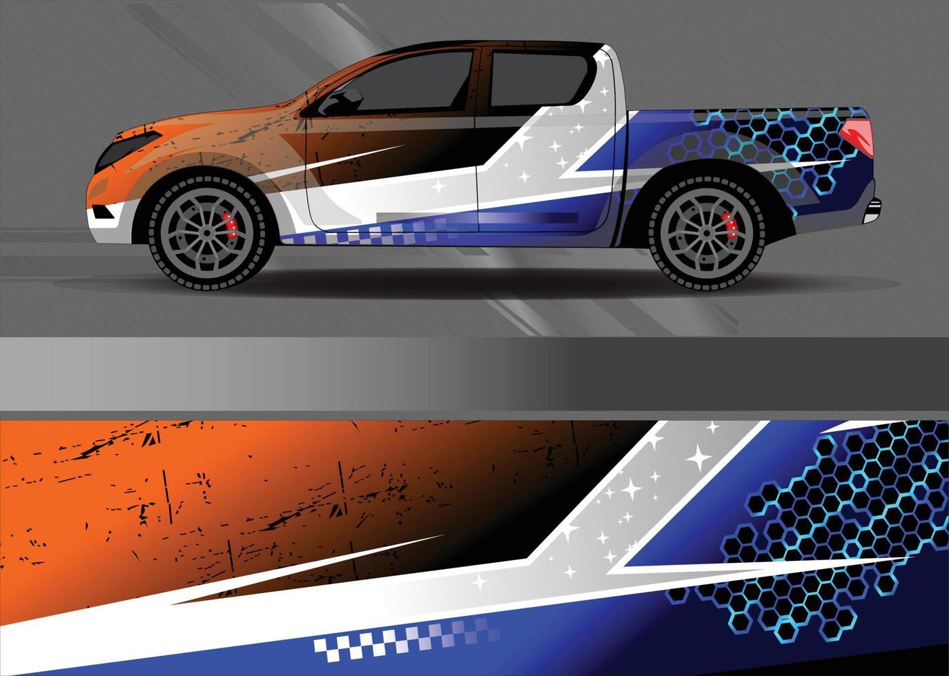 Racing car wrap design vector for vehicle vinyl sticker and automotive decal livery