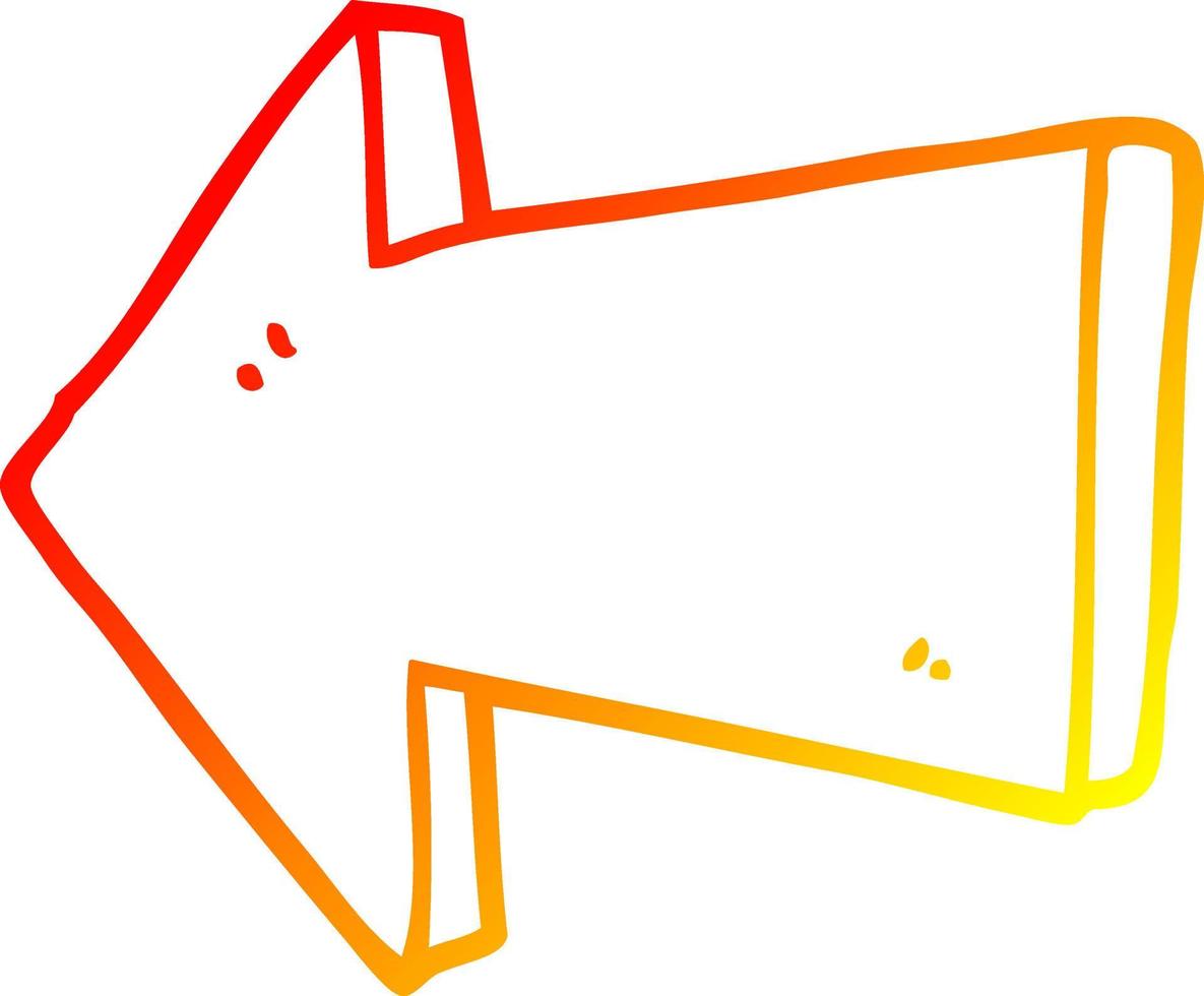 warm gradient line drawing cartoon pointing arrow vector