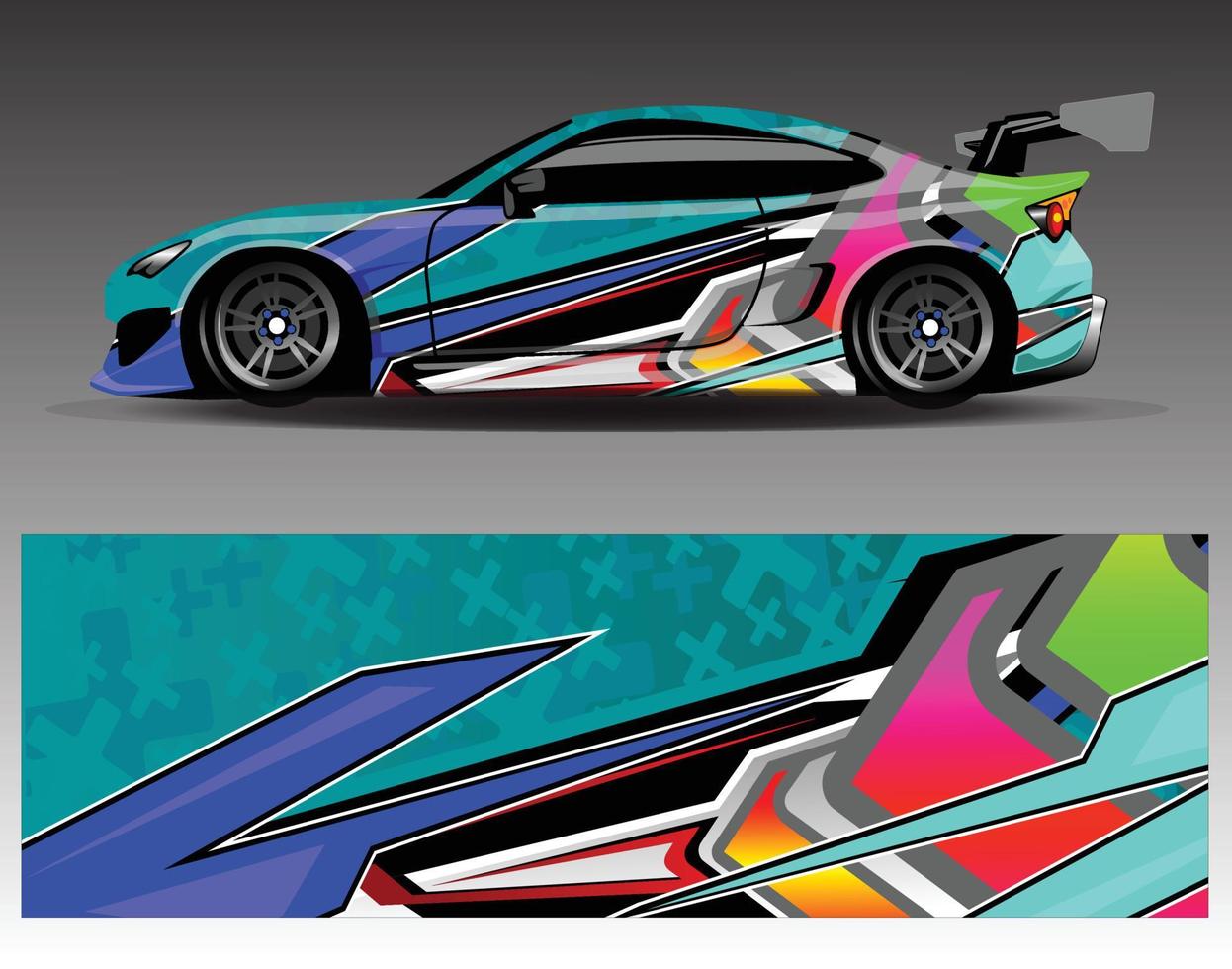 Car decal graphic vector  wrap vinyl sticker. Graphic abstract stripe designs for Racing vehicles