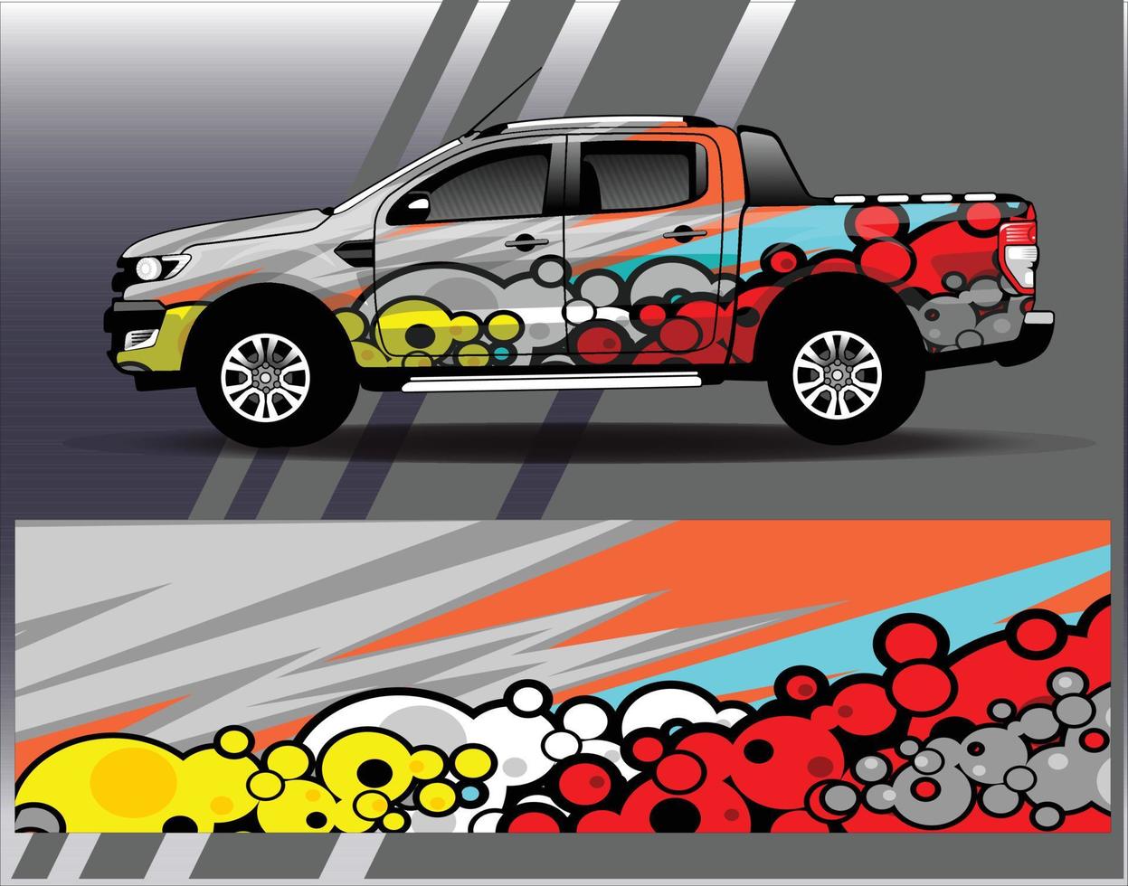 Car wrap design vector  truck and cargo van decal. Graphic abstract stripe racing background designs for vehicle  rally  race  adventure and car racing livery