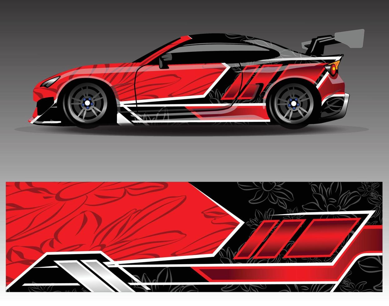 Car decal graphic vector  wrap vinyl sticker. Graphic abstract stripe designs for Racing vehicles