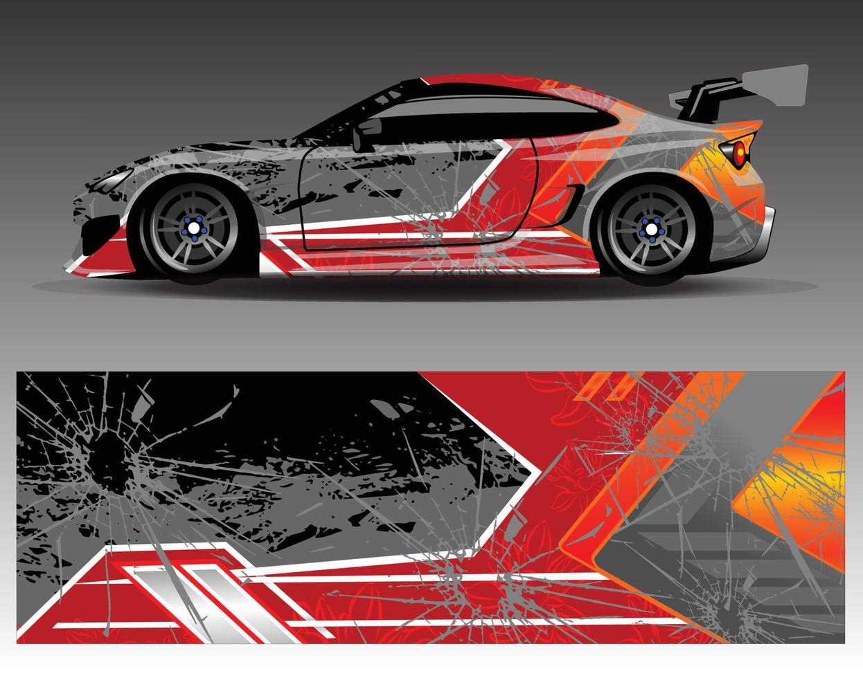 Car decal graphic vector  wrap vinyl sticker. Graphic abstract stripe designs for Racing vehicles