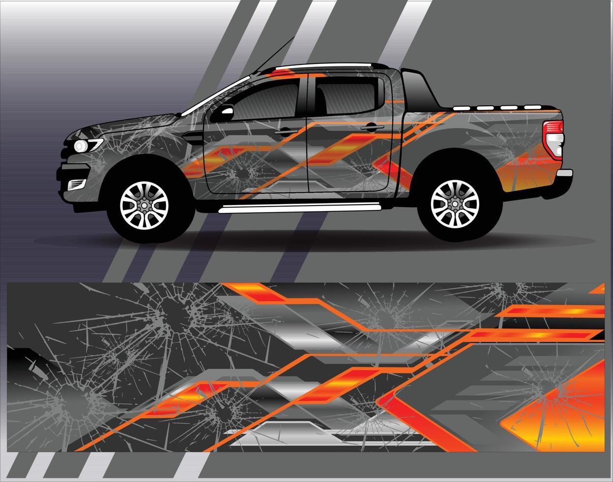 Car wrap decal graphics. Abstract eagle stripe  grunge racing and sport background for racing livery or daily use car vinyl sticker vector