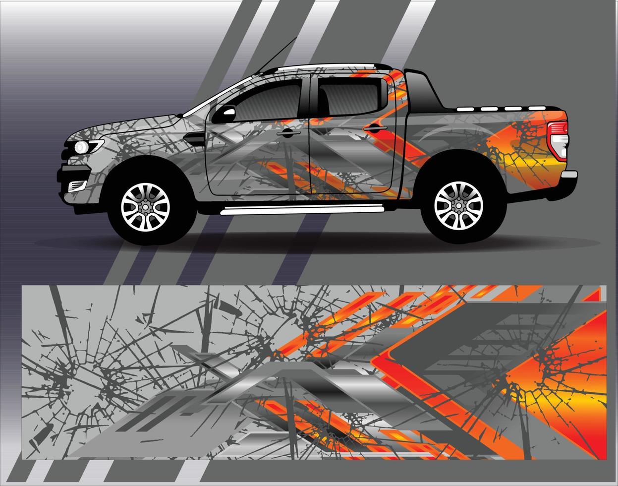 Car wrap decal graphics. Abstract eagle stripe  grunge racing and sport background for racing livery or daily use car vinyl sticker vector